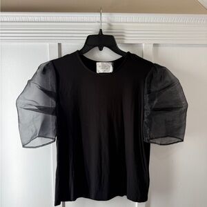 Hyacinth Black Puff Sleeve Blouse